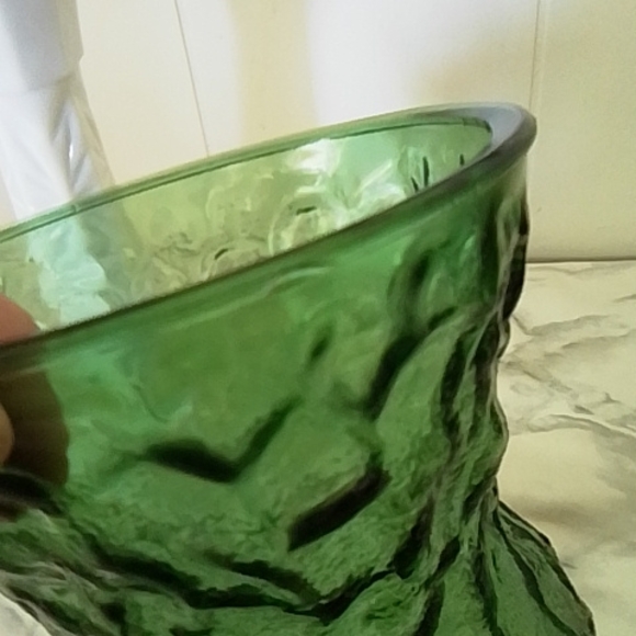 VTG E.O BRODY GREEN CRINKLE VASE - Picture 4 of 4
